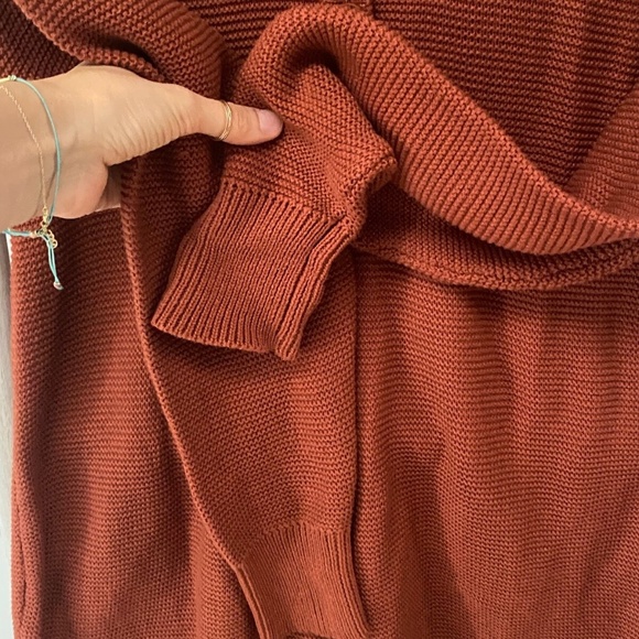 WeWoreWhat Long Sleeved Knit Burnt Orange Sweater Romper Half Button Size S/P - Picture 6 of 9